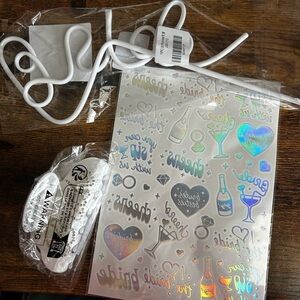 White Party Decorations with Holographic Finish
